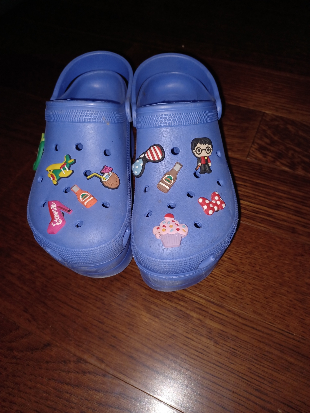 Kids Blue Clog Shoes with Fun Charms